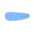 Macro detail of a soft light blue plush BB hair clip with decorative wavy scalloped edges - Sky Blue