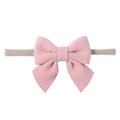Soft pink felt bow nylon headband for infants and babies with high elasticity comfort - Rose Pink