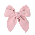 Pinza para el pelo con lazo rosa de felpa para niñas, con textura mate y acabado suave - Rosa Claro (4)