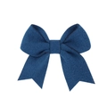 Graziosa clip per capelli con fiocco blu scuro per bambine in feltro spesso - Blu scuro