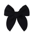 Lazo para el pelo de terciopelo negro clásico con cinta texturizada para peinados - Negro (1)
