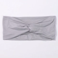 Minimalist grey knitted headband for women with a stylish twisted knot design - Gray (26)
