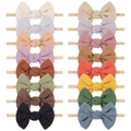 Set of 16 colorful baby nylon headbands with soft velvet bows in various pastel shades - 16 Colors Mix