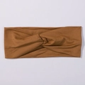 Simple dark brown twisted headband for women in soft elastic knitted fabric - Brown (28)