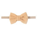 Bandeau bébé avec nœud en velours côtelé orange clair et ruban élastique en nylon doux - Orange (13)