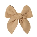 Classic camel plush bow hair clip with premium felt texture for girls and women - Camel (8)
