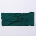 Morandi dark green knotted headband in elastic knit fabric for women sport and daily wear - Dark Green (30)
