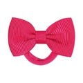 Close-up of bright rose red grosgrain ribbon bow with high-elastic hair tie for girls - Rose Red (14)