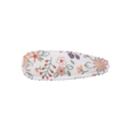 Close-up of floral fabric snap hair clip with delicate pink orange flower pattern - Pink Orange Floral Style (18)