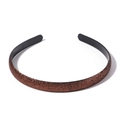 Brown glitter headband for kids with non-slip teeth and sparkling finish on white background - Brown (8)