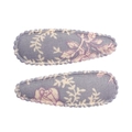 Set of two greyish-blue floral BB hair clips with elegant embroidery and scalloped edges - Gray Blue Botanical Floral (19)