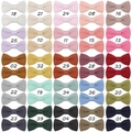 Detailed color chart of 2 inch linen cotton bow hair clips showing 25 solid colors and textures - 25 Colors Mixed