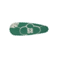 Barrette à cheveux vert foncé avec broderie florale et motif marguerite pour filles - Fleur Et Nuage Vert Foncé (06)