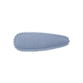 Fermaglio per capelli azzurro in tessuto con elegante bordo a smerlo e trama di cotone grezzo - Stile Lino Blu (3)