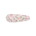 Floral fabric hair clip with pink flowers and green leaves on white background - Light Pink Floral Style (5)