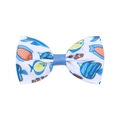 Nœud pour enfants en gros-grain avec motifs colorés de poissons tropicaux sur blanc - Style Poisson Tropical (3)