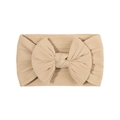 Weiches Nylon-Baby-Stirnband mit großer Schleife in Beige, elastisches Haar-Accessoire - Khaki