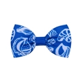 Nœud pour cheveux en ruban gros-grain bleu avec motifs de coquillages et étoiles de mer - Style Étoile de Mer Coquillage (4)