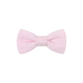 Close-up of pink linen fabric bow hair clip showing textured cotton weave details - Pink (24)