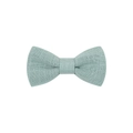 Detail shot of the mint green linen fabric texture on the 2-inch kids bow hair clip - Mint Green (34)