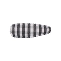 Minimalist black and white checkered fabric BB hair clip with decorative lace stitching - Black and White Plaid Style (10)