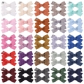 Set of 25 pairs of soft fabric bow hair clips for babies in various vibrant colors - Multicolor Mixed