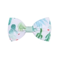 Pince à cheveux nœud avec imprimé cactus et feuilles tropicales en ruban grain - Style Feuille de Cactus (7)