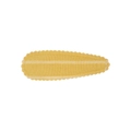 Yellow fabric hair clip for girls with white stripes and elegant wavy lace trim - Yellow Striped Scalloped Style (02)