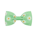 Barrette à cheveux vert clair avec motif marguerites blanches et ruban côtelé - Style Marguerite Vert Clair (8)
