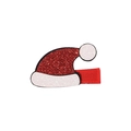 Fermaglio per capelli a cappello di Babbo Natale rosso e bianco scintillante con glitter per bimbi - Cappello natalizio