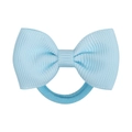 Cute light blue grosgrain ribbon bow hair tie for girls with elastic band - Light Blue (17)