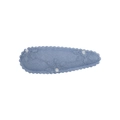 Sweet light blue fabric BB clip with floral embroidery and scalloped edges for women - Light Blue Tonal Embroidery Style (47)