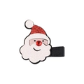 Dettaglio di un fermaglio per capelli a forma di Babbo Natale con glitter e paillettes - Simpatico Babbo Natale