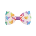 Pince à cheveux pour enfant avec imprimé cœurs arc-en-ciel et nœud central violet - Style Imprimé Cœur (15)