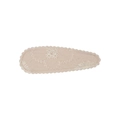 Embroidered floral BB hair clip for girls in creamy beige fabric with wavy edges - Creamy White Embroidered Floral Style (08)