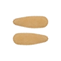 Pair of water-drop fabric clips in beige corduroy with elegant scalloped edges - Beige Corduroy (6)