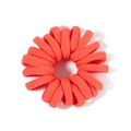 Satz leuchtend orangefarbene Nylon-Haargummis mit Rippenstrick-Struktur für Damen - 1 Stück / Korallenorange