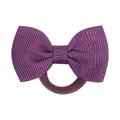Purple grosgrain ribbon bow hair tie with high-elastic seamless ponytail band - Medium Purple (25)