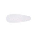 Detail view of a white embroidered fabric snap hair clip with delicate floral patterns - White Continuous Floral Embroidery Style (07)