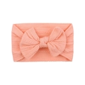 Bandeau bébé orange corail avec texture jacquard côtelée et un grand nœud papillon souple - Orange Corail (19)