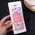 Lot de 6 barrettes en tissu à fleurs et pois sur une carte nœud blanc élégante - Style Floral Cerise Rouge Rose Uni (FJ2844-6F)