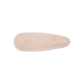 Pink fabric floral embroidered BB hair clip with elegant scalloped edges for girls - Pink Embroidered Lace Style (015)