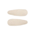 Beige floral embroidered lace waterdrop hair clips set with scalloped edges for girls - Beige Floral Embroidery (12)