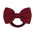 Cute burgundy grosgrain ribbon bow hair tie with high elasticity elastic band for girls - Wine Red (33)