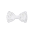 Vue détaillée du nœud papillon en dentelle blanche brodée pour cheveux de fille - Style Dentelle Ajourée Blanc Pur (18)
