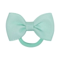Mint green 1.7-inch ribbed ribbon bow on matching high-elasticity nylon hair band - Mint Green (34)