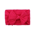 Bandeau élastique pour bébé avec grand nœud en tricot torsadé rose fuchsia - Rose Vif (36)