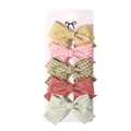 Lot de 5 barrettes à nœuds en tissu à carreaux colorés pour filles style vintage - Style Texture à Carreaux Vintage (13)
