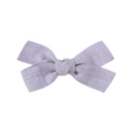 Pinza para el pelo con lazo de tela lavanda hecho a mano con textura de lino fino - Lavanda