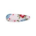 Close-up of floral fabric hair clip with embroidery and scalloped edges for children - Fresh Floral Scalloped Style (27)